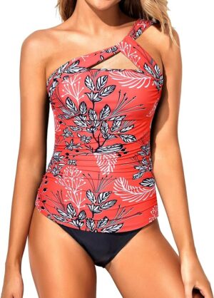 🌸Tankini bottom con control de abdomen un hombro MOD:G836 - Imagen 3