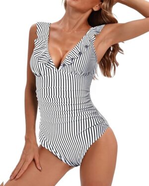 🌸Monokini con control de abdomen con volantes c MOD:G844