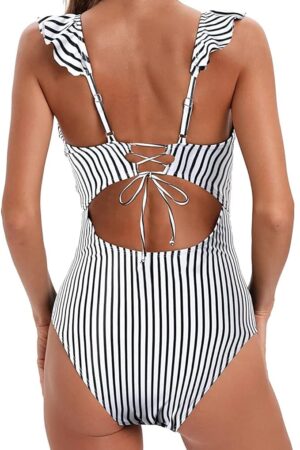 🌸Monokini con control de abdomen con volantes c MOD:G844