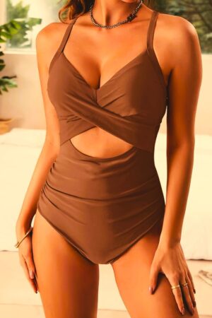 🌸Monokini con control de abdomen ahuecado central MOD:G857