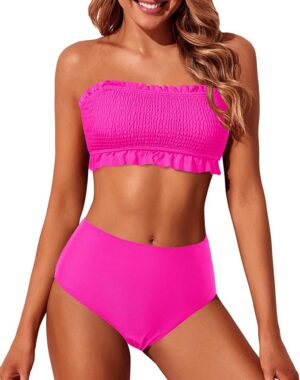 🌸Bikini tiro alto drapeado MOD:G860 - Imagen 3