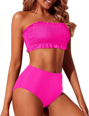 🌸Bikini tiro alto drapeado MOD:G860 - Imagen 4