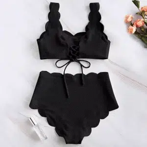 🌸Bikini tiro alto Festoneado acanalado MOD:G861 - Imagen 6