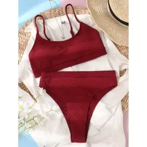 🌸Bikini tiro alto acanalado MOD:G862 - Imagen 6