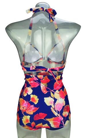 🌸Bikini tiro alto con control de abdomen halter MOD:CH633 - Imagen 2