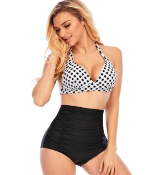 🌸Bikini .tiro alto con control de abdomen halter MOD:XL726 - Imagen 5