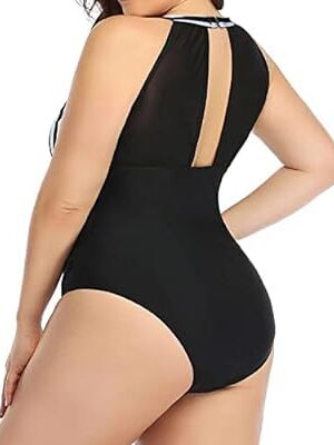 🌸.Monokini con control de abdomen transparencia MOD:A-XL749