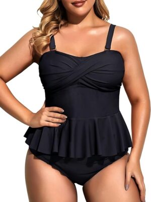 🌸Bikini .tiro alto con control de abdomen con volantes MOD:XL758