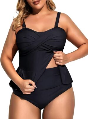 🌸Bikini .tiro alto con control de abdomen con volantes MOD:XL758 - Imagen 3