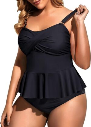 🌸Bikini .tiro alto con control de abdomen con volantes MOD:XL758 - Imagen 4