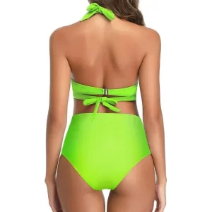 🌸Bikini tiro alto con control de abdomen halter MOD:D-M831 - Imagen 2