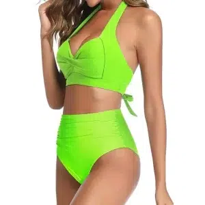 🌸Bikini tiro alto con control de abdomen halter MOD:D-M831 - Imagen 3