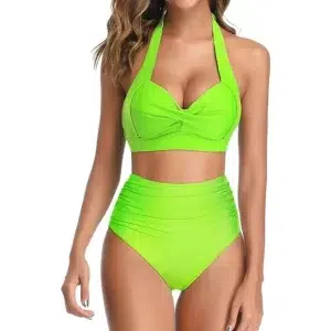 🌸Bikini tiro alto con control de abdomen halter MOD:D-M831 - Imagen 5