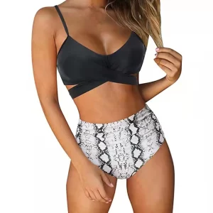 🌸Bikini tiro alto con control de abdomen criss cross MOD:M832 - Imagen 5