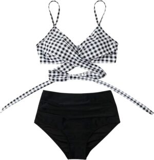 🌸Bikini tiro alto con control de abdomen criss cross MOD:M835 - Imagen 3