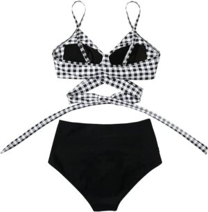 🌸Bikini tiro alto con control de abdomen criss cross MOD:M835 - Imagen 4