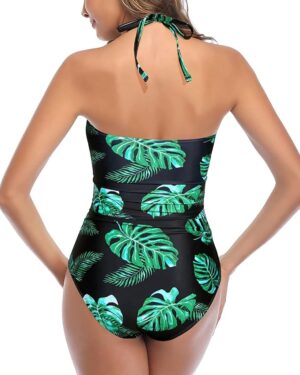 🌸Monokini con control de abdomen halter anudado frontal MOD:M849 - Imagen 5