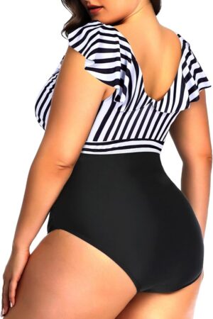 🌸.Monokini con control de abdomen con volantes MOD:2XL728