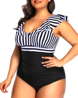 🌸.Monokini con control de abdomen con volantes MOD:2XL728 - Imagen 3