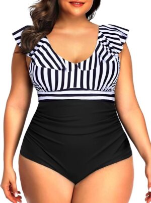 🌸.Monokini con control de abdomen con volantes MOD:2XL728 - Imagen 4