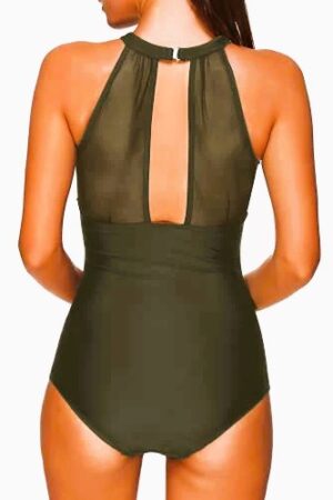 🌸.Monokini con control de abdomen Transparencia MOD:A-XL776