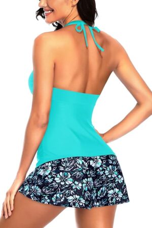 🌸.Tankini falda con control de abdomen bottom halter MOD:XL795