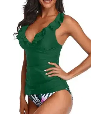 🌸.Tankini bottom con control de abdomen con volantes MOD:XL806 - Imagen 4