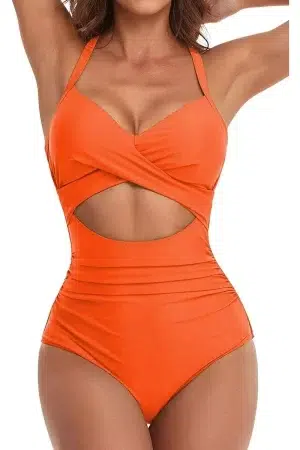 🌸.Monokini con control de abdomen ahuecado central MOD:XL816