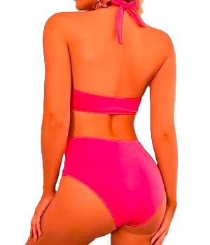 🌸Bikini .tiro alto con control de abdomen halter MOD:XL839