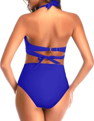 🌸Bikini .tiro alto con control de abdomen halter MOD:XL840 - Imagen 2