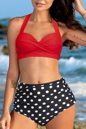 🌸Bikini .tiro alto con control de abdomen halter MOD:XL432