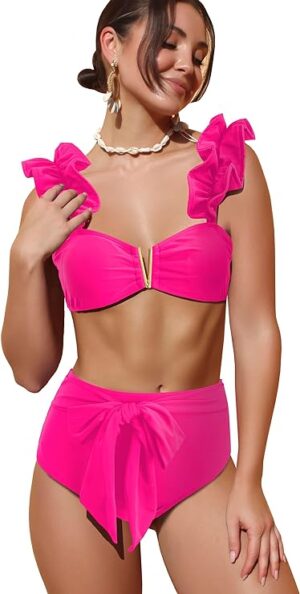 🌸Bikini .tiro con lazo con volantes MOD:XL851