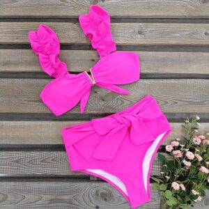 🌸Bikini .tiro con lazo con volantes MOD:XL851 - Imagen 4