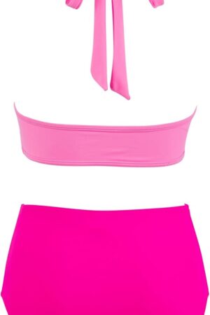 🌸Bikini .tiro alto con control de abdomen halter con transparencia MOD:K-XL853