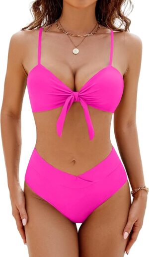 🌸Bikini .tiro alto anudado frontal MOD:XL856