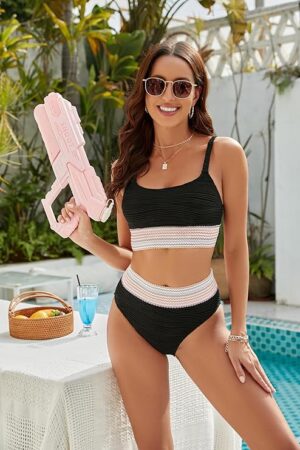 🌸Bikini tiro alto acanalado MOD:G902 - Imagen 3