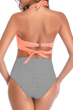 🌸Bikini tiro alto con control de abdomen halter MOD:G906