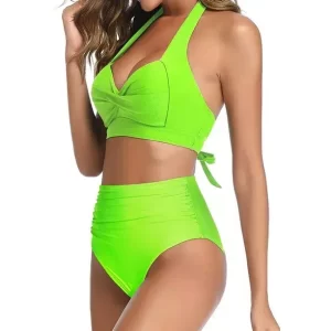 🌸Bikini tiro alto con control de abdomen halter MOD:G907 - Imagen 3