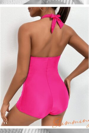 🌸Monokini con control de abdomen halter MOD:1-G1011