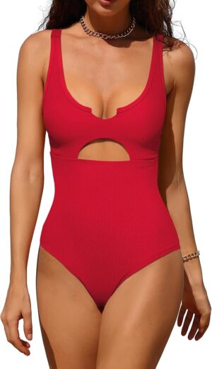 🌸Monokini ahuecado central superior acanalado MOD:G1020 - Imagen 5