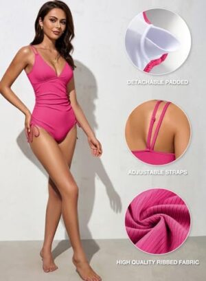 🌸Monokini con control de abdomen acanalado MOD:G1025 - Imagen 5