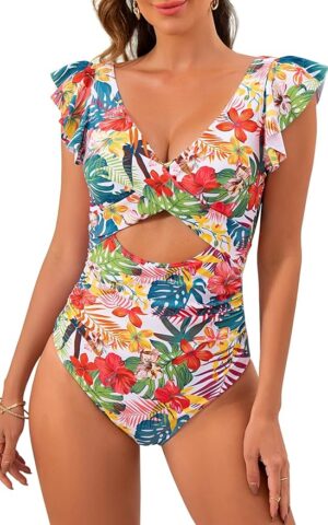 🌸Monokini con control de abdomen con volantes MOD:G1031 - Imagen 6