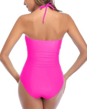 🌸Monokini con control de abdomen ahuecado central anudado halter MOD:G1042 - Imagen 5