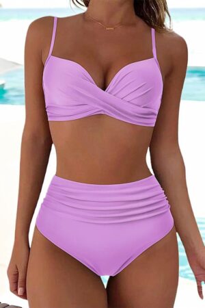 🌸Bikini tiro alto con control de abdomen criss cross MOD:G962 - Imagen 3