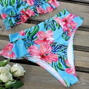 🌸Bikini tiro alto con volantes cortos MOD:G965 - Imagen 5