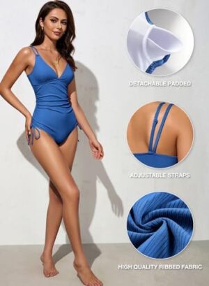 🌸Monokini con control de abdomen acanalado MOD:G1024 - Imagen 5