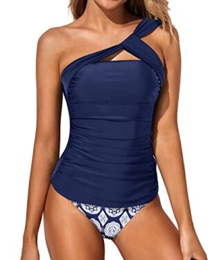 🌸Tankini bottom con control de abdomen un hombro MOD:G952