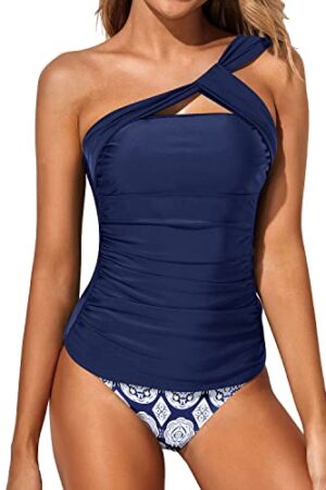 🌸Tankini bottom con control de abdomen un hombro MOD:G952