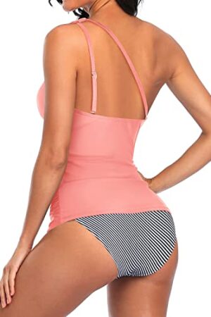 🌸Tankini bottom con control de abdomen un hombro MOD:D-G956