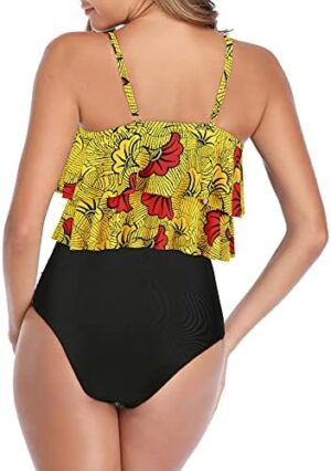 🌸Tankini bottom con control de abdomen con volantes largos MOD:M992 - Imagen 2